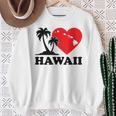 I Love Hawaii ハワイアンハートパーム レディース メンズ ボーイズ ガールズ スウェットシャツ 年配の女性への贈り物
