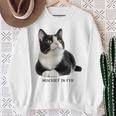 Mischief In Fur 猫写真 ハチワレ猫 黒白猫 猫好き ネタ 猫しもべ 猫飼い 猫依存症 長袖tシャツ スウェットシャツ 年配の女性への贈り物