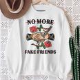 No More Fake Friends 伝統的なタトゥーインク オールドスクール エッジー スウェットシャツ 年配の女性への贈り物