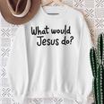 What Would Jesus Do 長袖tシャツ スウェットシャツ 年配の女性への贈り物