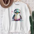 ちょっと可愛い赤ちゃんペンギンの鳥とハートのペンギン。 スウェットシャツ 年配の女性への贈り物