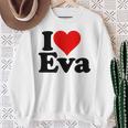 アイ・ラブ・ハート・エヴァ スウェットシャツ 年配の女性への贈り物
