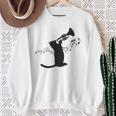 トランペット奏者猫 スウェットシャツ 年配の女性への贈り物