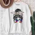 フィリピン 散らかった団子 バンダナ付き フィリピン国旗グラス 長袖tシャツ スウェットシャツ 年配の女性への贈り物