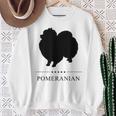 ポメラニアンブラックシルエット スウェットシャツ 年配の女性への贈り物