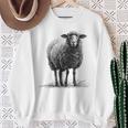 羊 アニマルプリント 動物園 ドローイング アート 絵画 羊 スウェットシャツ 年配の女性への贈り物