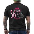 I Am 56 Plus 1 Middle Finger 56Th Women's Birthday Men's T-shirt Back Print