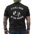 All Good Camp In The Woods 面白いキャンプテント キャンプファイヤー メンズTシャツ バックプリント