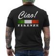 Ciao Italia トリコローレ イタリア国旗 フィレンツェ フィレンツェ イタリア 長袖tシャツ メンズTシャツ バックプリント