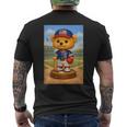 Cool Teddy Bear Baseball Player Illustration Graphic s メンズTシャツ バックプリント