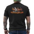 Fall Horse Animal Thanksgiving Sunflowers Pumpkin Leaves Men's Back Print T-Shirt