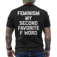 Feminism Myecond Favorite F Word ファニーフェミニスト メンズTシャツ バックプリント
