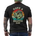 Have A Crappie Day Retro Fishing Sarcastic Dad Mens Men's T-shirt Back Print