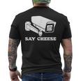 ay Cheese 監視防犯カメラ メンズTシャツ バックプリント