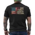 God Family Country Freedom Usa Flag Men's T-shirt Back Print