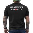 Grandpa's Favorite Grandpa With Red Heart Men's T-shirt Back Print