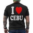 I Heart 愛 セブ 旅行 バケーション ツーリズム フィリピン メンズTシャツ バックプリント