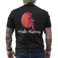 Hello Kidney おもしろ お医者さんへの感謝を示す メンズTシャツ バックプリント