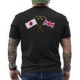 Japanese Flag British Flag 英国遺産 イングリッシュルーツ 日本の国旗 イギリスの国旗 メンズTシャツ バックプリント