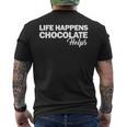 Life Happens チョコレートヘルプ メンズTシャツ バックプリント