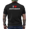 I Love Jefferson 私は愛する Jefferson メンズTシャツ バックプリント