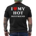 I Love My Hot Boyfriend シャツ マッチング I Heart My Boyfriend メンズTシャツ バックプリント