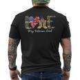Love My Veteran Dad Proud Military Father American Flag Men's T-shirt Back Print