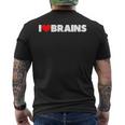 I Love ハート Brains メンズTシャツ バックプリント