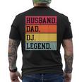 Marito Papà Dj Leggenda Divertente Dj Disc Music Lover T-shirt da uomo con stampa posteriore