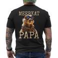 Meerkat Papaミーアキャット パパ パパ 父の日 マングース パパ スリケート ファーザー メンズTシャツ バックプリント