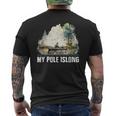 My Pole Is Long Fishing ハンティング フィッシャーマン ハンター 父の日 メンズTシャツ バックプリント
