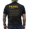Padel Définition Cadeau Padel Homme Humour Joueur T-shirt imprimé au dos