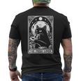 The Pizza Lover Cat Vintage Gothic Tarot Card Men's T-shirt Back Print