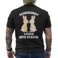 Somebunny Loves Web Cute Easter Bunny Web Er Men's Back Print T-Shirt Somebunny Loves Web Cute Easter Bunny Web Er Men's Back Print T-Shirt