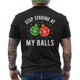 Stoptaring At My Balls Humour Humoristique Pour Adulte T-shirt imprimé au dos