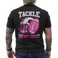 Tackle Breast Cancer Awareness Fighting American Football Men's T-shirt Back Print