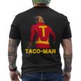 Taco-Man 面白い 反トランプ ハロウィーン 政治的コスチュームアイデア メンズTシャツ バックプリント