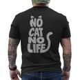 「No Cat No Life」 猫 シルエット メンズTシャツ バックプリント