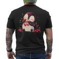 さくらんぼペンギン かわいい チェリー フルーツ アートワーク ペンギン好き メンズTシャツ バックプリント