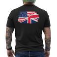 アメリカの国旗-ユニオンジャック-イギリスの国旗 Usa Flag Union Jack Uk Flag メンズTシャツ バックプリント