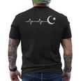 イスラム教のシンボル イスラム教のイスラム教徒のサイン ハートビート イスラム教の三日月形 メンズTシャツ バックプリント