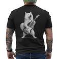 サモエド ギターを弾く ロックミュージック 犬好き メンズTシャツ バックプリント