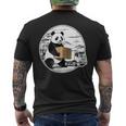 トラック運転手 パンダ 運送業 水墨画 和風 おもしろ 動物 メンズTシャツ バックプリント
