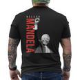 ネルソン・マンデラ 上げた 右手拳 食いしばり マンデラの日 メンズTシャツ バックプリント