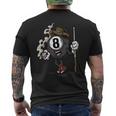 ビリヤードボール 8プールビリヤード メンズTシャツ バックプリント
