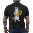 フレンチホルン音楽家オーケストラ音楽を奏でるクールな猫 メンズTシャツ バックプリント