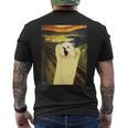 ポメラニアン 面白いtシャツ 犬 ムンクの叫び かわいい メンズ 子供 おもしろ 服 グッズ ネタ わんこ メンズTシャツ バックプリント