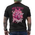 乳がん Her Fight Is Our Fight 乳がんグローブ メンズTシャツ バックプリント