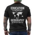 地理教師 地理学者 世界地図 学習史 メンズTシャツ バックプリント