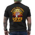 数学教師 Love Brains おもしろハロウィン ゾンビテーマ メンズTシャツ バックプリント